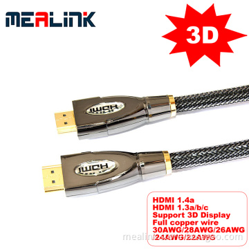 HDMI to HDMI Cable Metal Head Support 3D, 1080P with Ethernet (YLC-8011A)